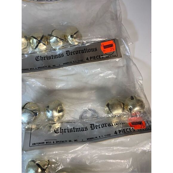 Brass Bell Christmas Crafting Lot 11 Packs(44 Bells)-Criterion-1” NOS Vintage - Picture 6 of 8